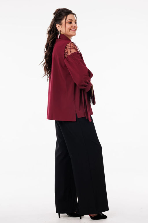 Блуза ANELLI 1238 рубиновое вино фото 7