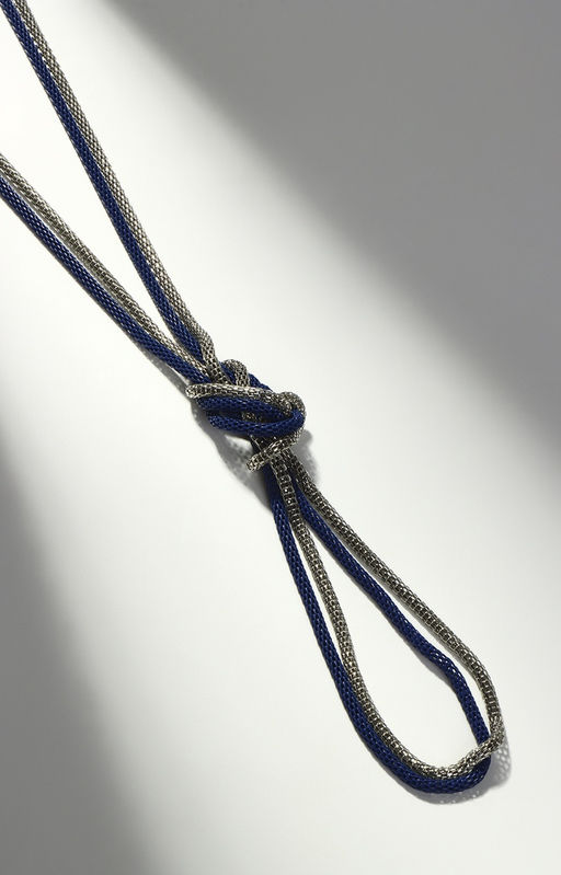 Бусы Трансформер 2 нити (несколько способов носки), цвет сине-серебряный, 118 см