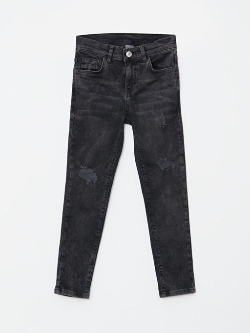 Super Skinny Fit Y?rt?k Detayl? Erkek ?ocuk Jean Pantolon
