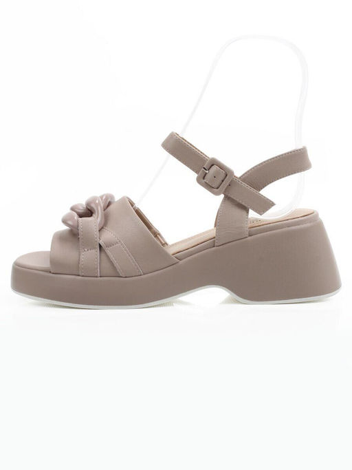 08-XL693-3 GRAY/BEIGE Босоножки женские (натуральная кожа)