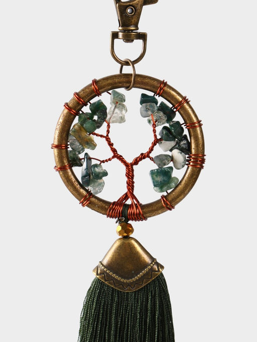 Брелок ловец снов «Великое древо», 19 см, тёмно-зелёный