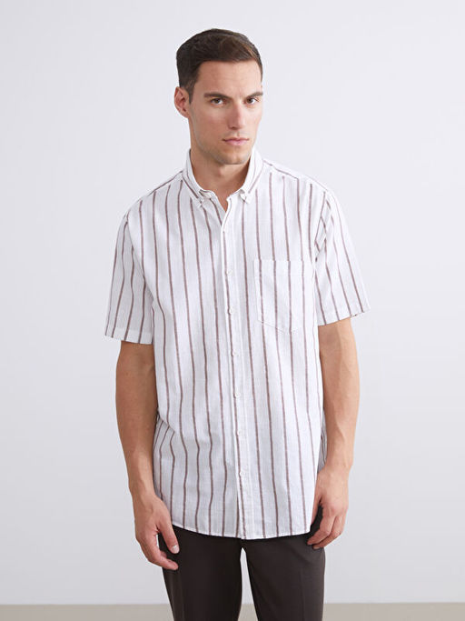 Regular Fit ?izgili Erkek G?mlek