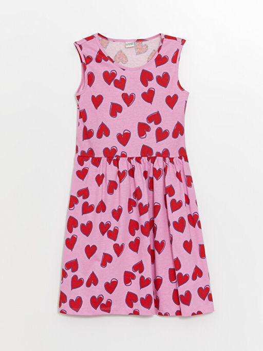 Bisiklet Yaka Bask?l? K?z ?ocuk Elbise - Waikiki фото 3