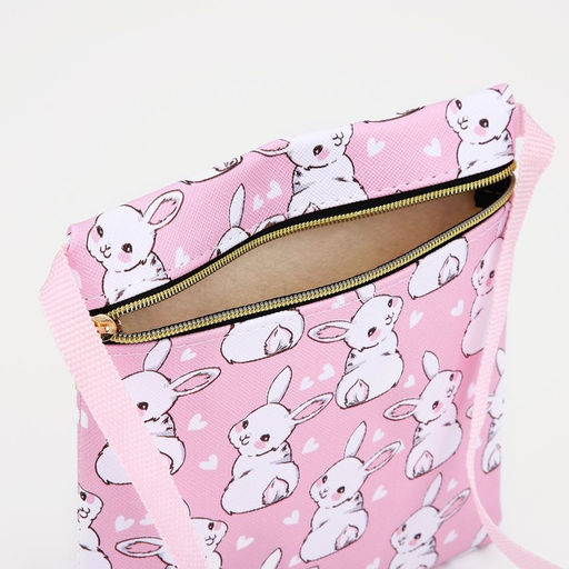 Сумка детская на молнии, цвет белый розовый - Simaland фото 3