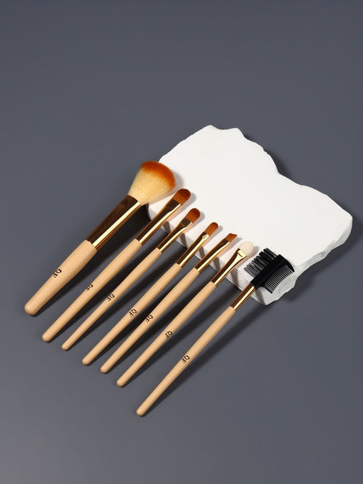 Набор кистей для макияжа PASTEL BLUSH, 7 шт., чехол на кнопке, бежевый