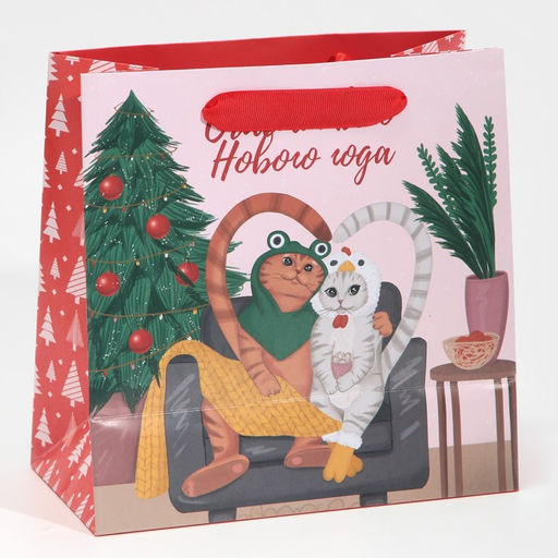 Пакет ламинированный квадратный С тобой, 22 22 11 см - Дарите счастье фото 3