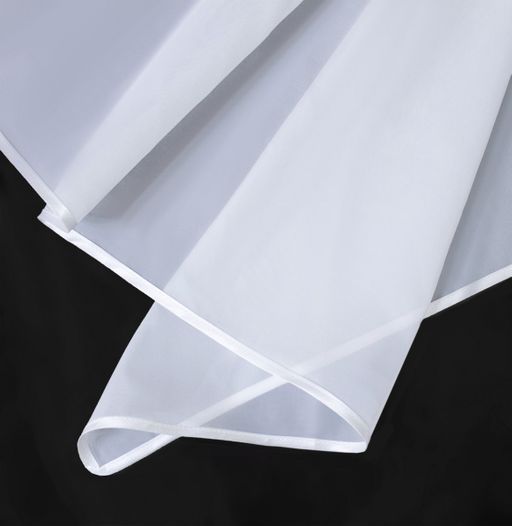 Готовые шторы арт. 0037/Б/пр, БЭЛЛА, цвет белый, занавеска, размеры 290 см ширина х 160 см высота из ВУАЛИ, на шторной ленте - Haft фото 2