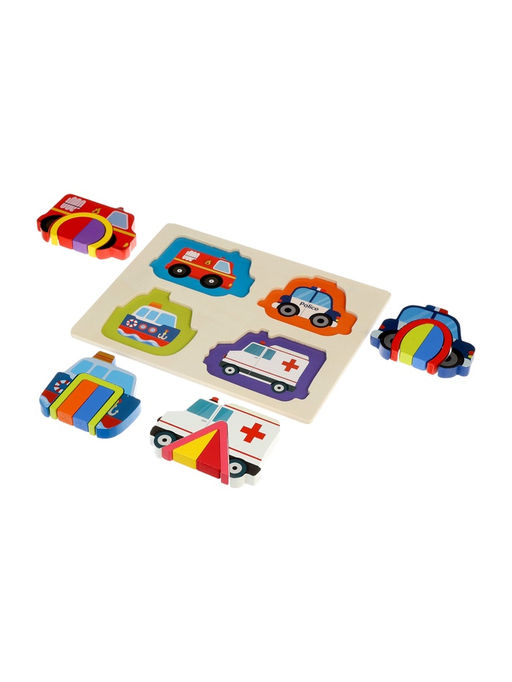 Головоломка рамка - вкладыш «Транспорт», 16 деталей