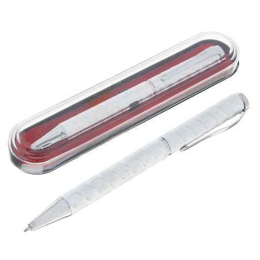 Ручка подарочная, шариковая «Супер» в пластиковом футляре, поворотная, серебристая