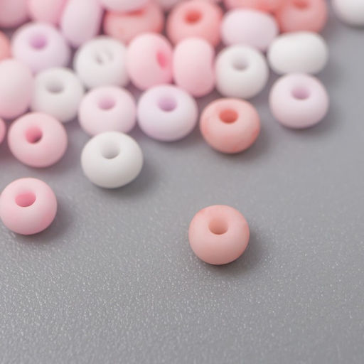 Бисер стекло 8/0 Маршмеллоу. Матовый. Меланж. Розовый зефир 10 гр - Арт узор фото 2