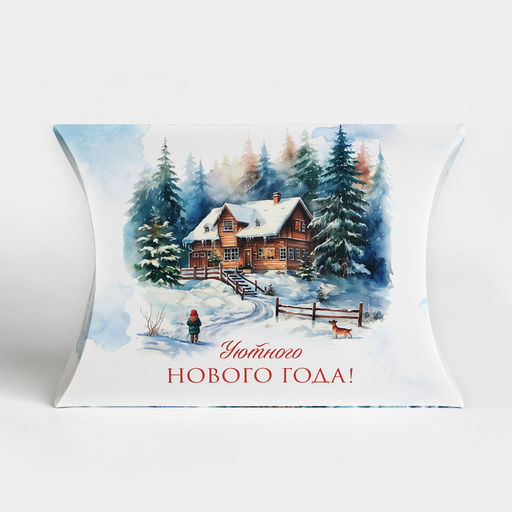 Цена за 5 шт. Коробка новогодняя складная фигурная «Уютного Нового года!», 19 х 14 х 4 см