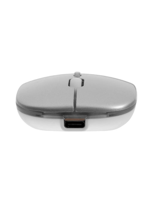 Мышь MB-2.4 беспроводная, оптическая, подсветка, 800-1600 dpi, USB, Bluetooth, серебристая