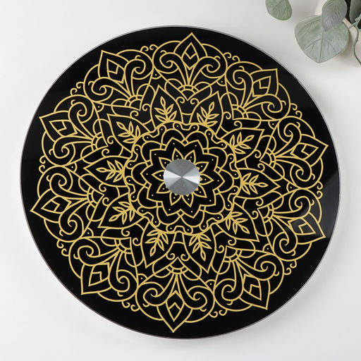 Подставка для торта вращающаяся Magistro Восток, d=32 см, стекло, чёрная  фото 9