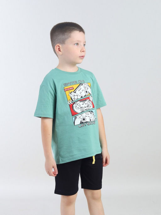 CRB wear / CWKB 90275-37 Комплект для мальчика (футболка, шорты),зеленый  фото 2