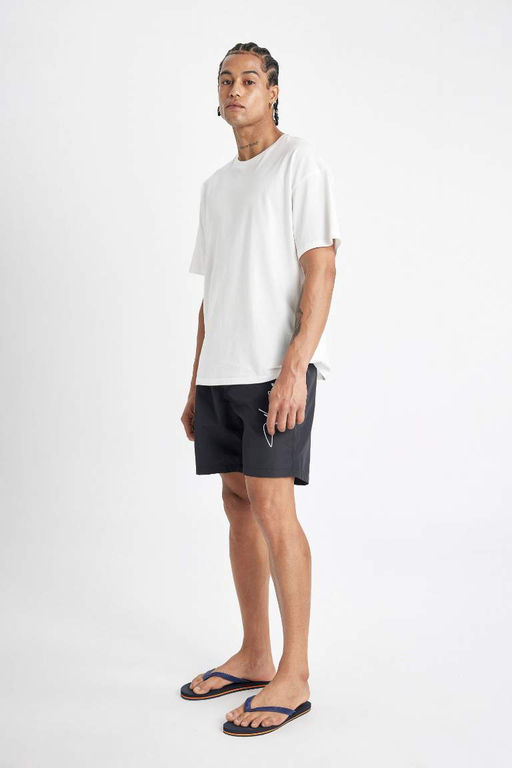 Короткие шорты для плавания стандартного кроя на сетчатой подкладке - Defacto фото 2