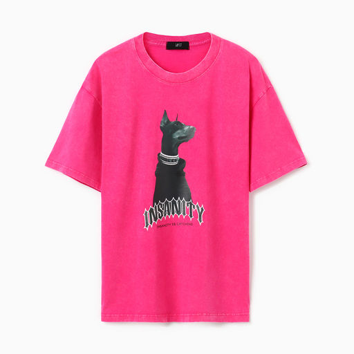 Футболка из вареного хлопка женская MIST Insanity, розовая, размер S
