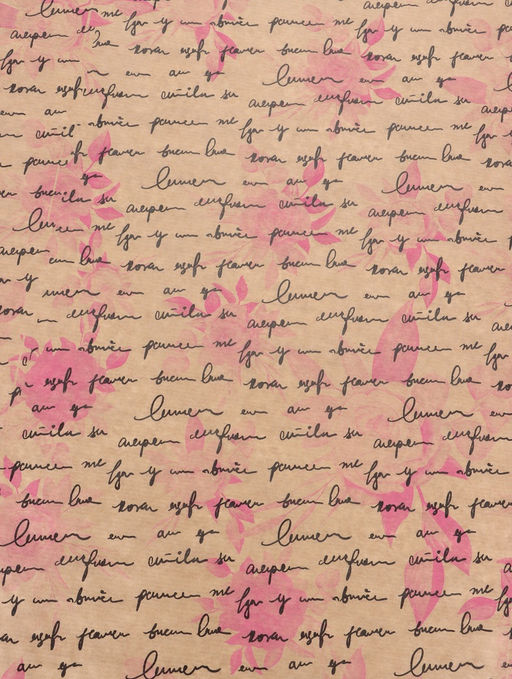 Бумага упаковочная крафт Розы письмо, розовый/графит, 0.72?105% м, 40 г