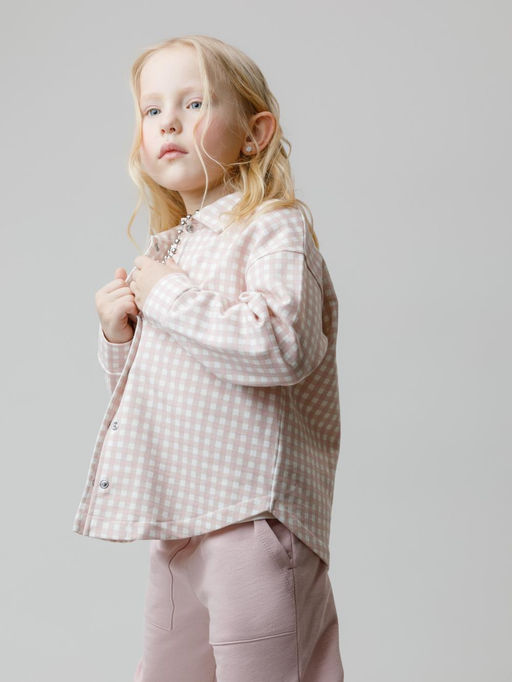 КР 302567/розовый лед,маленькая клетка к601 рубашка для дев - Crockid фото 2