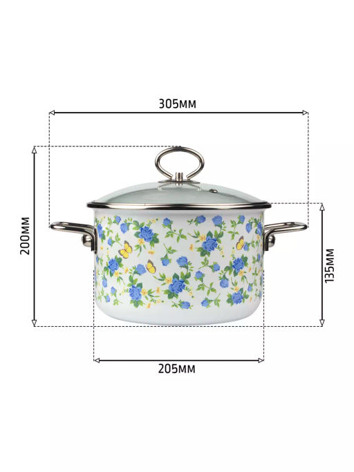 Кастрюля 4,0л цил. Summer Time 1SD205S белосн - Vitross фото 6