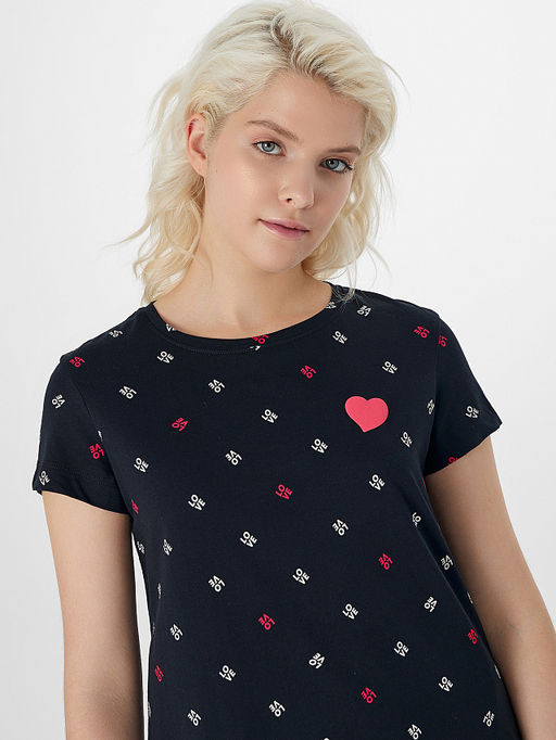 Сорочка ночная женская черная с надписью Love - Mark formelle фото 3