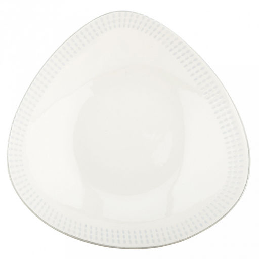 Облако Тарелка глубокая фарфоровая 230х230х62мм, 900мл, треугольная форма, рельефный декор - голубой, отводка, белый (Китай) - Домашняя мода фото 2