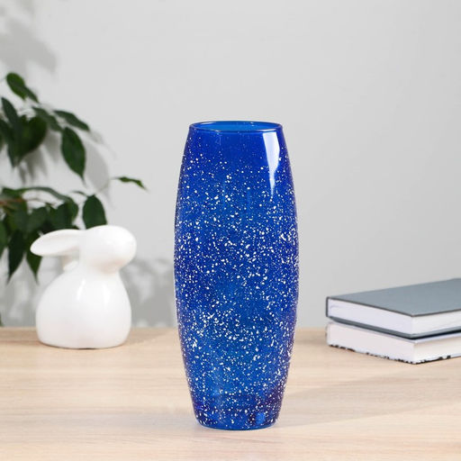 Ваза «Крапле-кобольт», 1.8 л, d=7.5 см, h=26 см, стекло, синяя