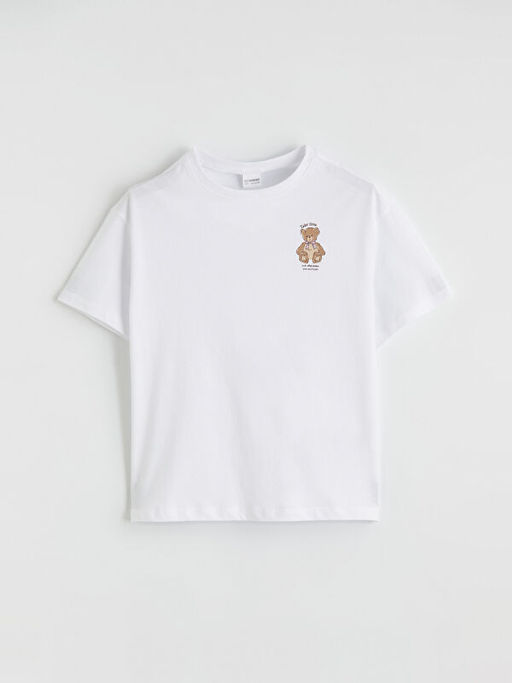 Bisiklet Yaka Bask?l? K?z ?ocuk ?ortlu Pijama Tak?m?