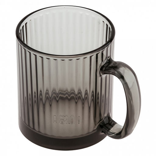 Кружка стеклянная Вертикаль 320мл, д8см, h9см, форма Чайная, графит (Россия) - Домашняя мода фото 3