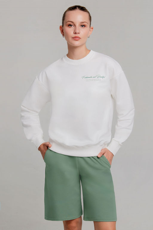 Арт. 5343 Костюм женский с шортами 42-50 (5 шт) Цвет:верх- белый, низ- лила