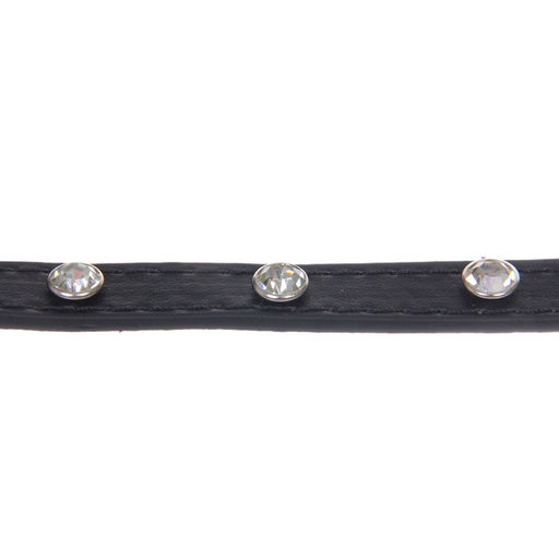 Цена за 4 шт. Ошейник для собак и кошек со стразами "На стиле", цвет черный, 1см, размер S, 28*30см (лейбл)