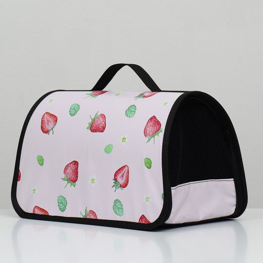 Сумка - переноска для животных Клубничка, каркасная, 40 х 25 х 25 см - Simaland фото 3