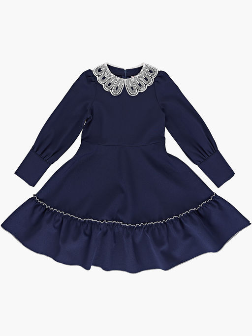 Платье для девочки в школу нарядные вещи UD 7483 т.синий - Mini maxi фото 4