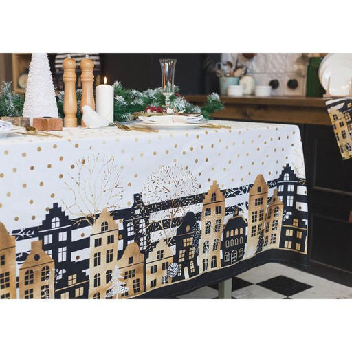 Скатерть Этель: Золотой город 180 147 см с ГМВО, 100 % хлопок, саржа, 190 г/м  фото 9