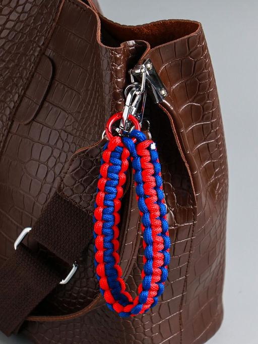 Цена за 2 шт. Брелок для ключей на карабине «Паракорд», шнур 0.5 см, красно-синий, на сумку, рюкзак, 14.5×1.8×0.8 см