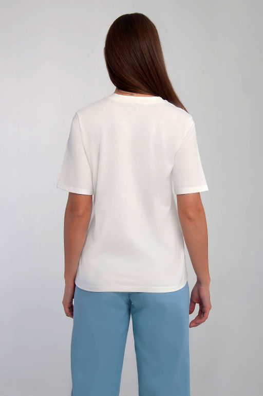 Арт. 3198 Футболка женская 44-52 (5 шт) Цвет:молочный