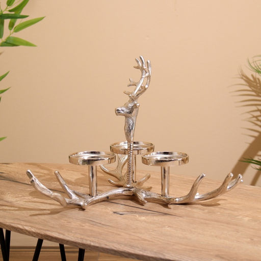 Подсвечник на 3 свечи «Рога», 42×42×30 см, алюминий
