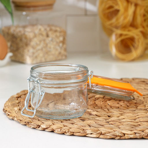 Цена за 12 шт. Банка для сыпучих продуктов Optima, 250 мл, с бугельным замком, стекло