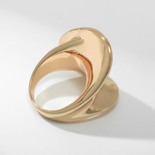 Кольцо металл Тренд волна, цвет золото, размер 17