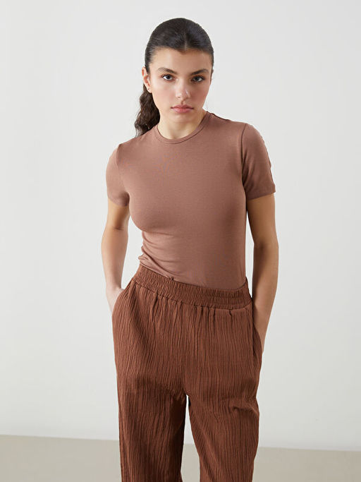 Bisiklet Yaka Kad?n Ti??rt