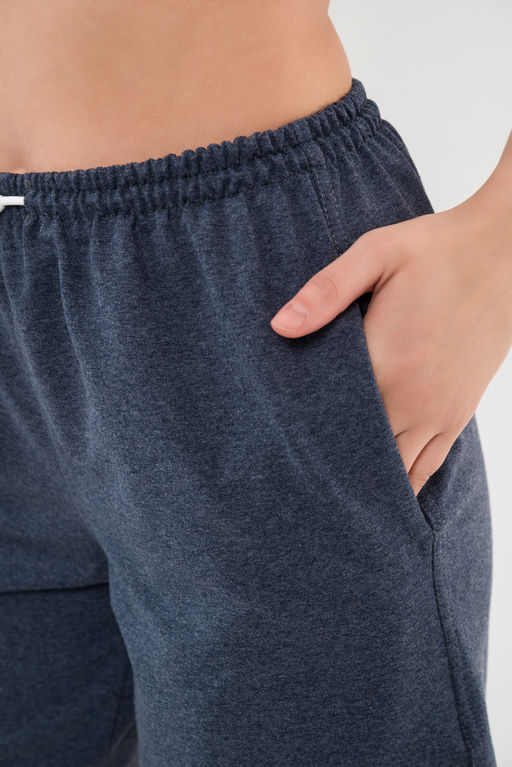 Шорты женские из футера Таиланд индиго меланж 2 сорт макси - Амадэль фото 6