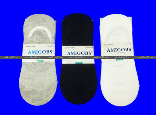 Цена за 3 пар 3 ПАРЫ - AMIGOBS следки женские однотонные (с силиконом) СЕТКА 37-41 (фактически 37-40)  фото 4