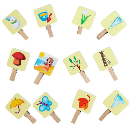 Настольная игра «Времена года» с прищепками, 2+