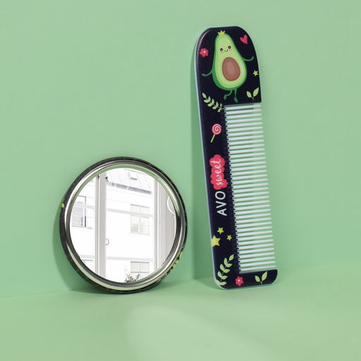 Подарочный набор Авокадо, зеркало, расчёска - Qf фото 3