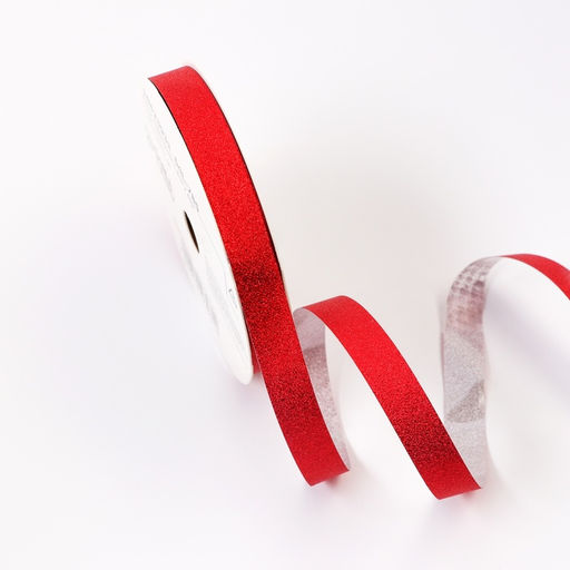 Лента для декора и подарков с глиттером «Тиффани», 1.2 см × 45 м, красная