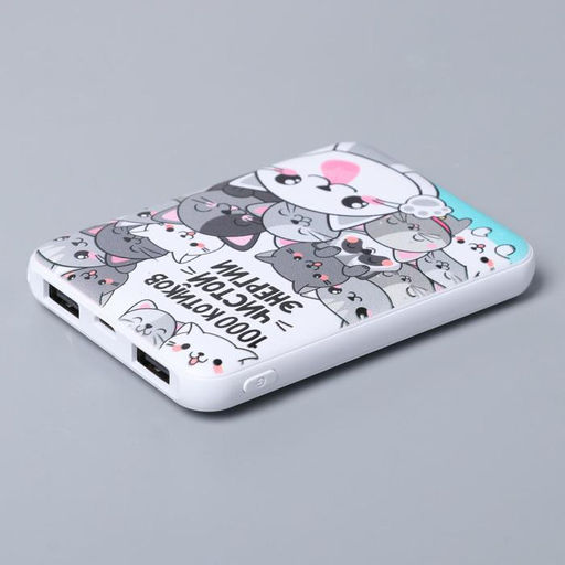 Набор маска, наушники вакуумные и внешний аккумулятор (5000 mAh) Котики, 20,5 х 16,5 см - Like me фото 10