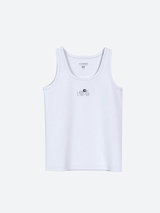 Bisiklet Yaka Bask?l? Erkek ?ocuk Atlet 3l? - Waikiki фото 3