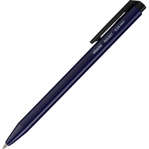 Цена за 5 шт. Ручка шариковая автоматическая Attache Rocket, д.ш. 0,5 мм, синяя