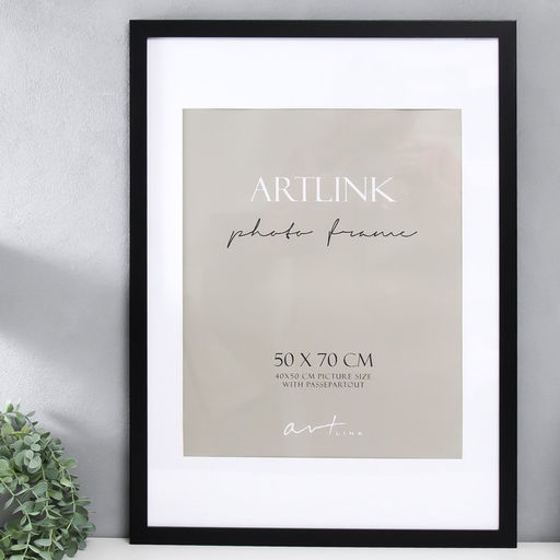 Фоторамка для фото 50×70 см Ellis, МДФ, с паспарту, чёрный, (пластиковый экран)