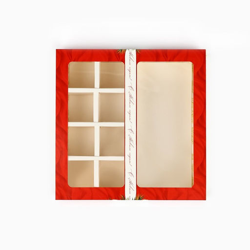 Цена за 5 шт. Коробка под 8 конфет и шоколад с ячейками Новогодняя роскошь, 18 х 18 х 4 см - Дарите счастье фото 2