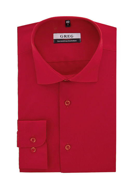 Сорочка мужская длинный рукав GREG 630/139/RED/Z  фото 2